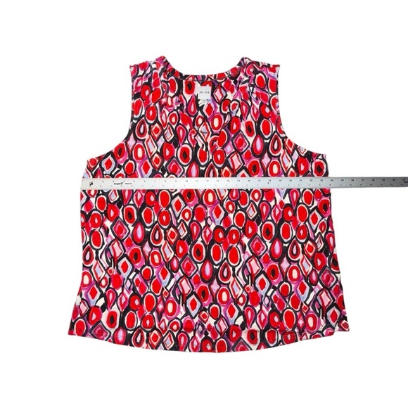 NWOT NIC+ZOE Geo Pane Tank Top Womens Plus 1X Red Multi - Picture 11 of 13